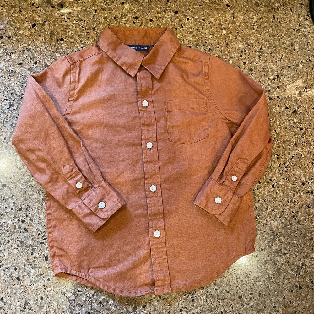 Janie and Jack linen Button-Down Shirt